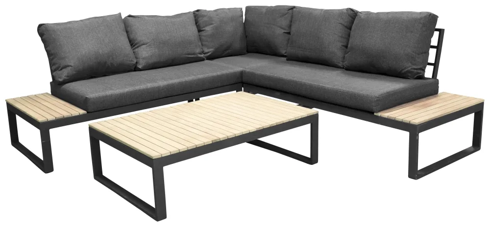 Venture Home Panama 9560-068 Loungeset soffa, bord, svart/natur