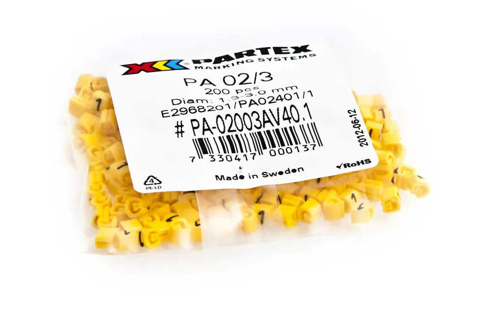 Partex PA02401/7 Kabelmärkning siffror, Ø1,3-3 mm, 200-pack 7 - Bild 2