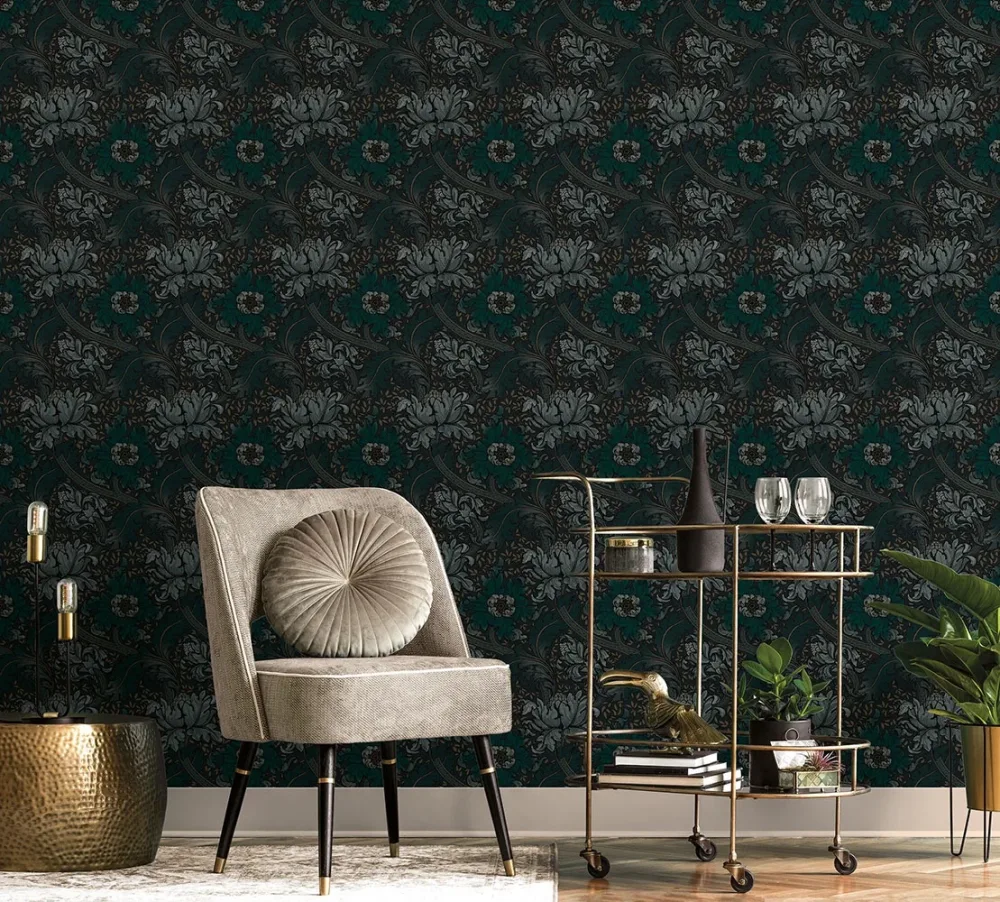 Galerie Wallcoverings Off the Wall LB25144 Tapet Morris Major Grön/grå