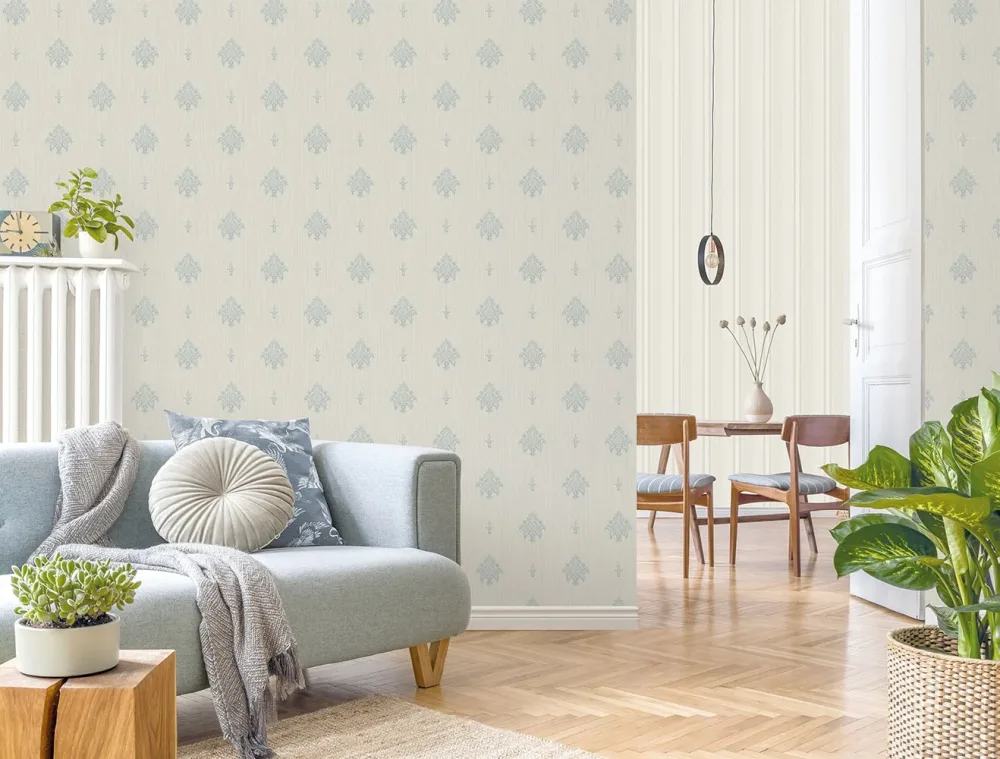 Galerie Wallcoverings Mansion II G68665 Tapet Italian Motif Blå/grå