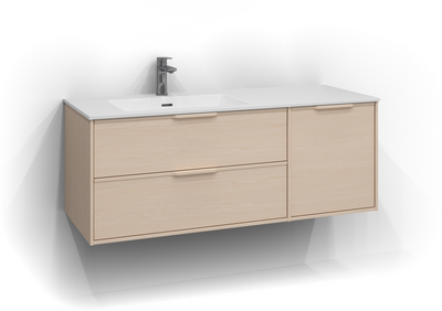 TVÄTTSTÄLLSSKÅP SVEDBERGS EPOS RELIEF ASK 2+1L ÖPPEN INTHT 120X45,3X45CM VÄ