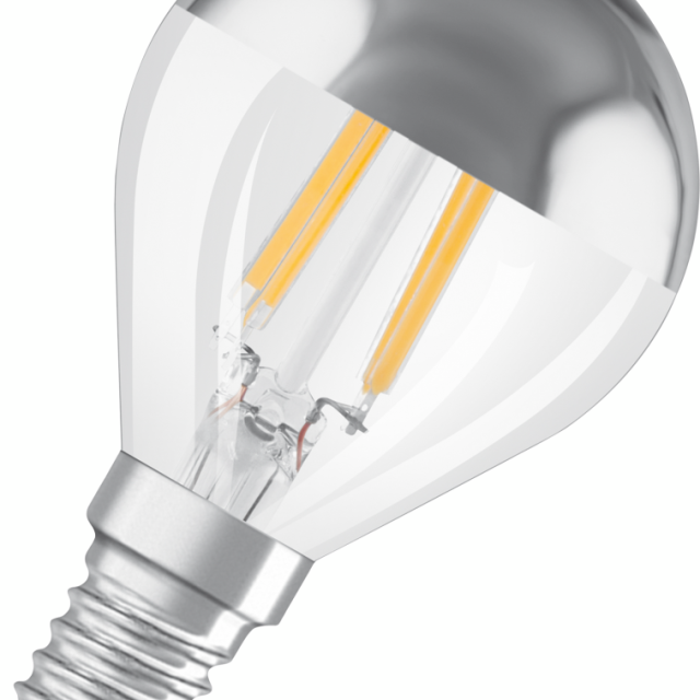 LED-LAMPA OSRAM KLOT (34) E14 SILVER TOPPFÖRSPEGLAD CL P 4W