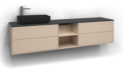TVÄTTSTÄLLSSKÅP SVEDBERGS EPOS PLAN VIT ASK 2+0+2L ÖPPEN 199X45,3X45CM