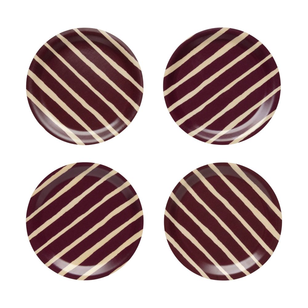 Piccolo glasunderlägg Ø9 cm 4-pack, Burgundy