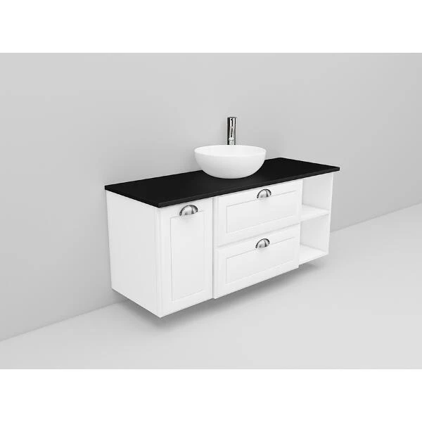 Badrumsmöbel Flexline Modell 168 120cm, Vit, Fasad Ram | Stuvbutiken