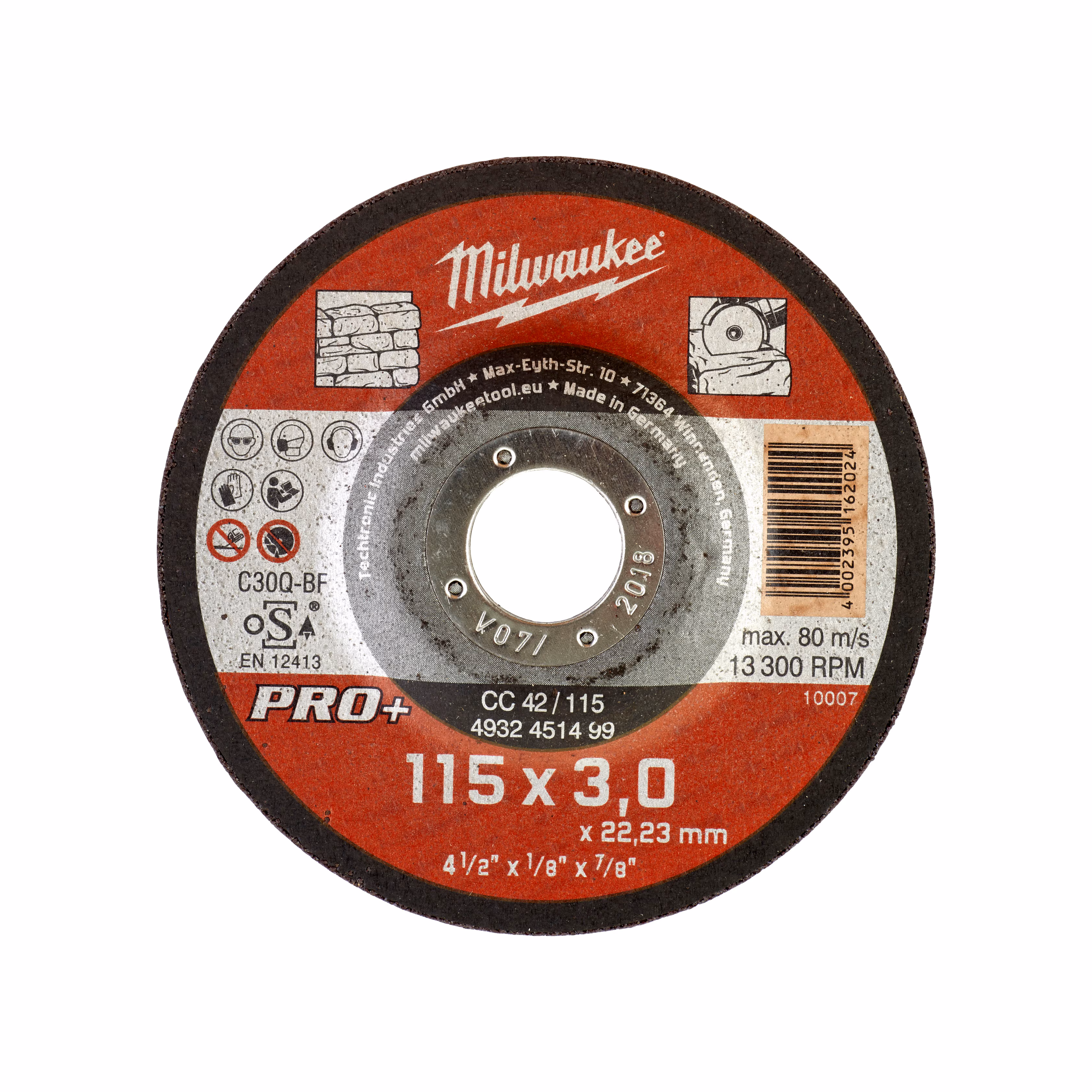 Kjøp Milwaukee Kappeskive for stein Pro+, CC42, 115x3 mm