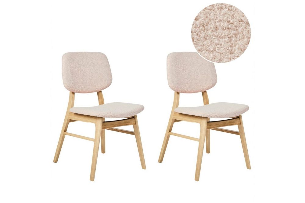 Matsalsstol Ella set om 2 Ljus Trä-Beige