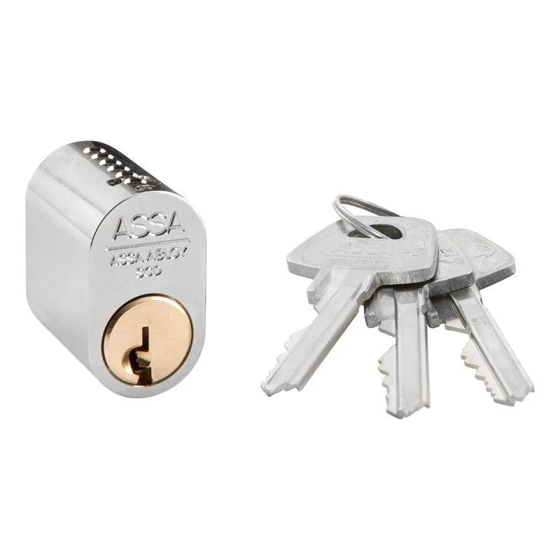 ASSA 1301 Låscylinder oval, GDS Förnicklad