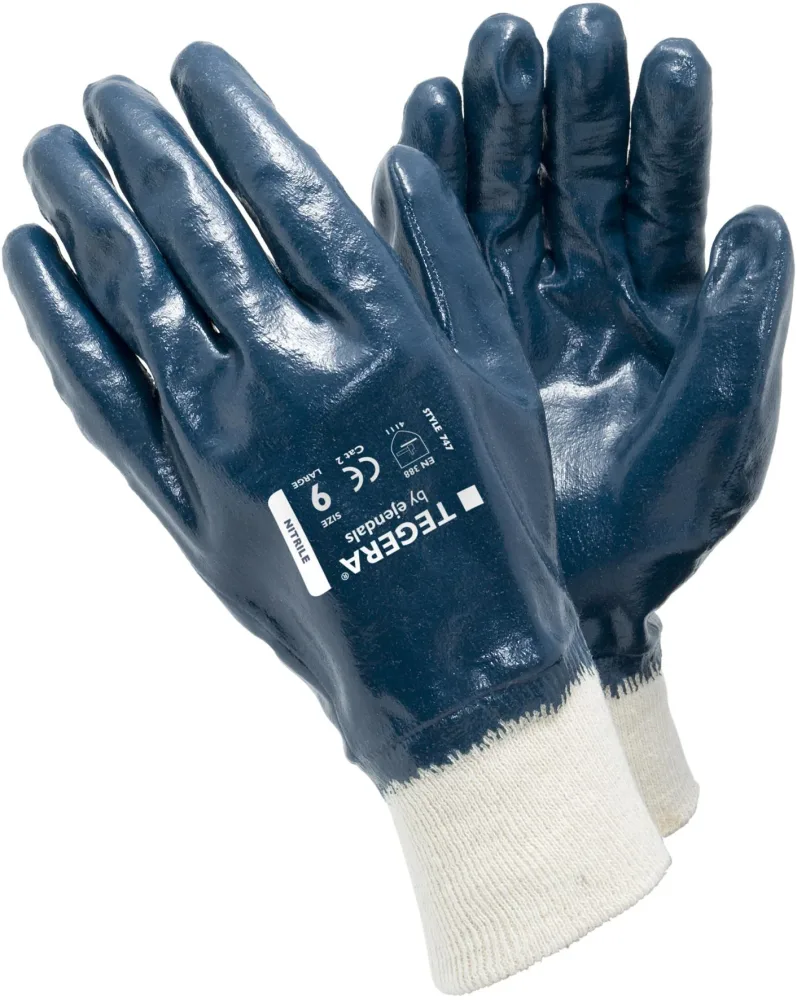 Tegera 747 Handske Interlock, Bomull/Nitril 9