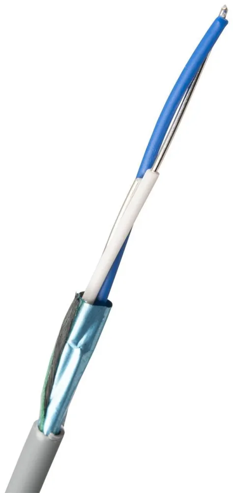 Nexans ELEQB Telekabel 2x0.8 mm, grå 1 m, kapad