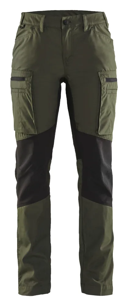 Blåkläder 715918454298C38 Arbetsbyxa med stretch, dam, grön/svart Grön/svart