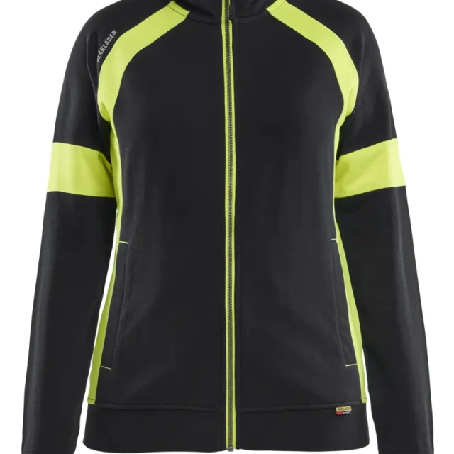 Blåkläder 356811589933XS Tröja svart/gul, helzip XS