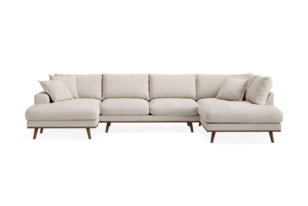 Copenhagen Premium 5-sits Högervänd U-formad Djup Soffa med Divan och Schäslong i Tyg