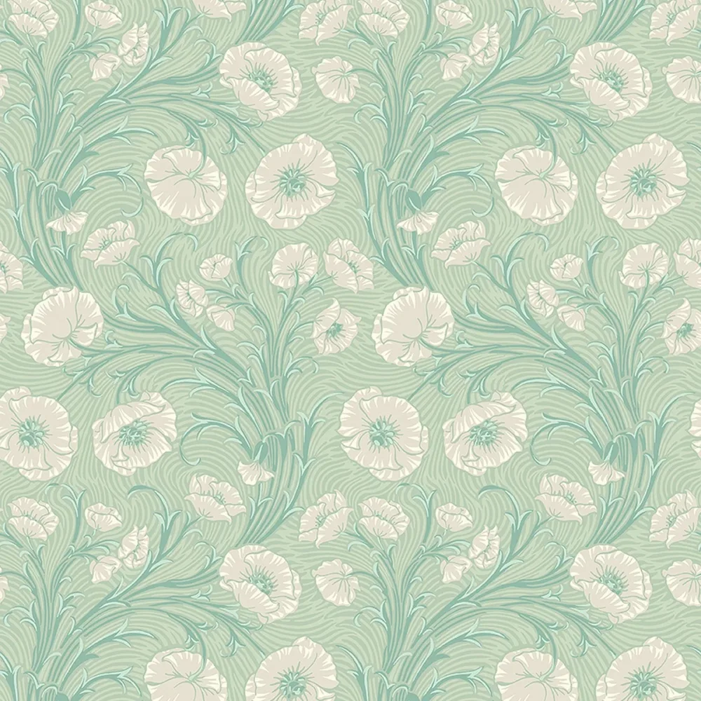 Tapet Treasured Poppy Flow 2271 Grön Blommig
