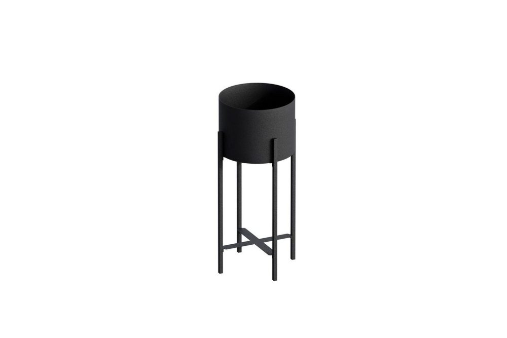 Dekorativ Kruka Mirven Svart 23 x 23 x 48 cm