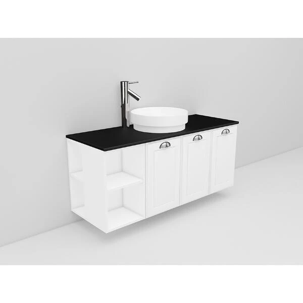 Badrumsmöbel Flexline Modell 143 120cm, Vit, Fasad Ram | Stuvbutiken
