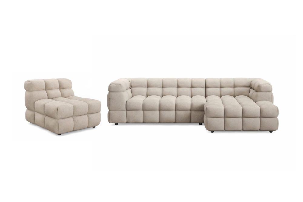 Elise Bubblig Soffgrupp 4-sits Divansoffa Höger + Fåtölj