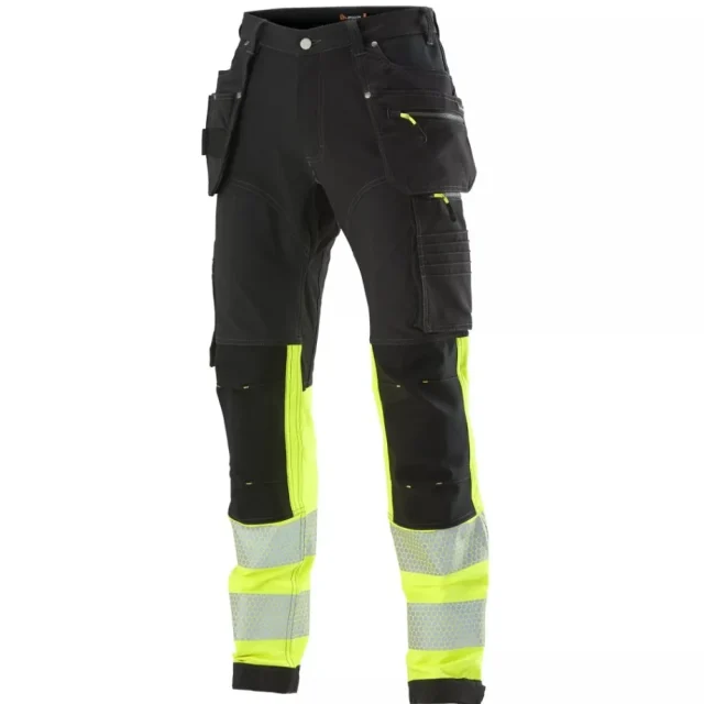 L.Brador 1021P Arbetsbyxa svart/hi-vis gul, klass 1 C44