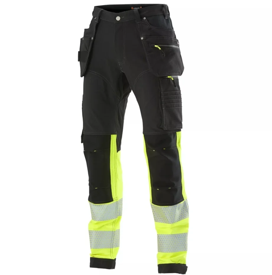 L.Brador 1021P Arbetsbyxa svart/hi-vis gul, klass 1 C44