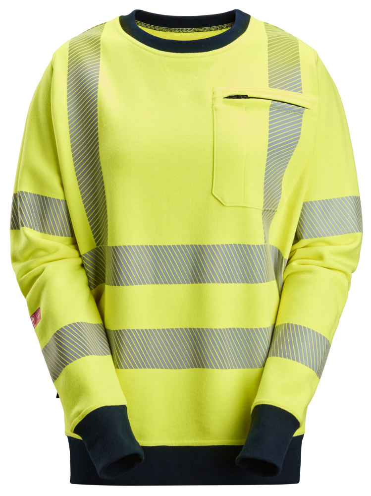SWEATSHIRT DAM PW HV KL3 VARSELGUL/MARIN STL S