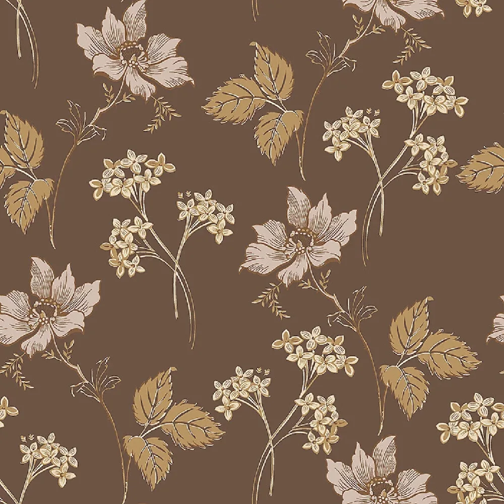 Tapet Swedish Grace Valborg 5503 Brun Blommig - Bild 2