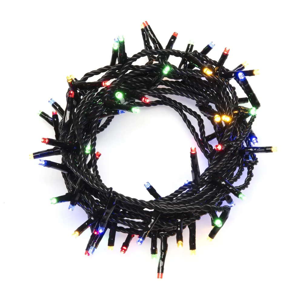 Konstsmide 3610-500 Ljusslinga svart kabel, färgade mikro LED 6.24 m