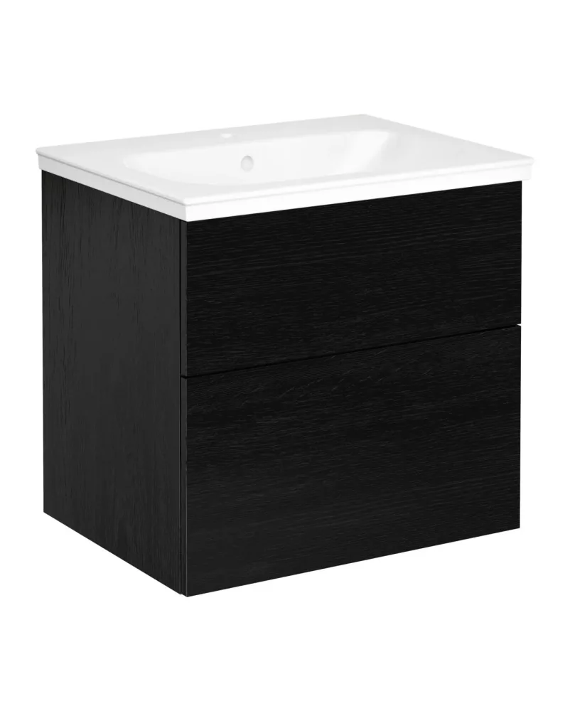 Gustavsberg Artic Kommodpaket slät, svart ek, 60 cm