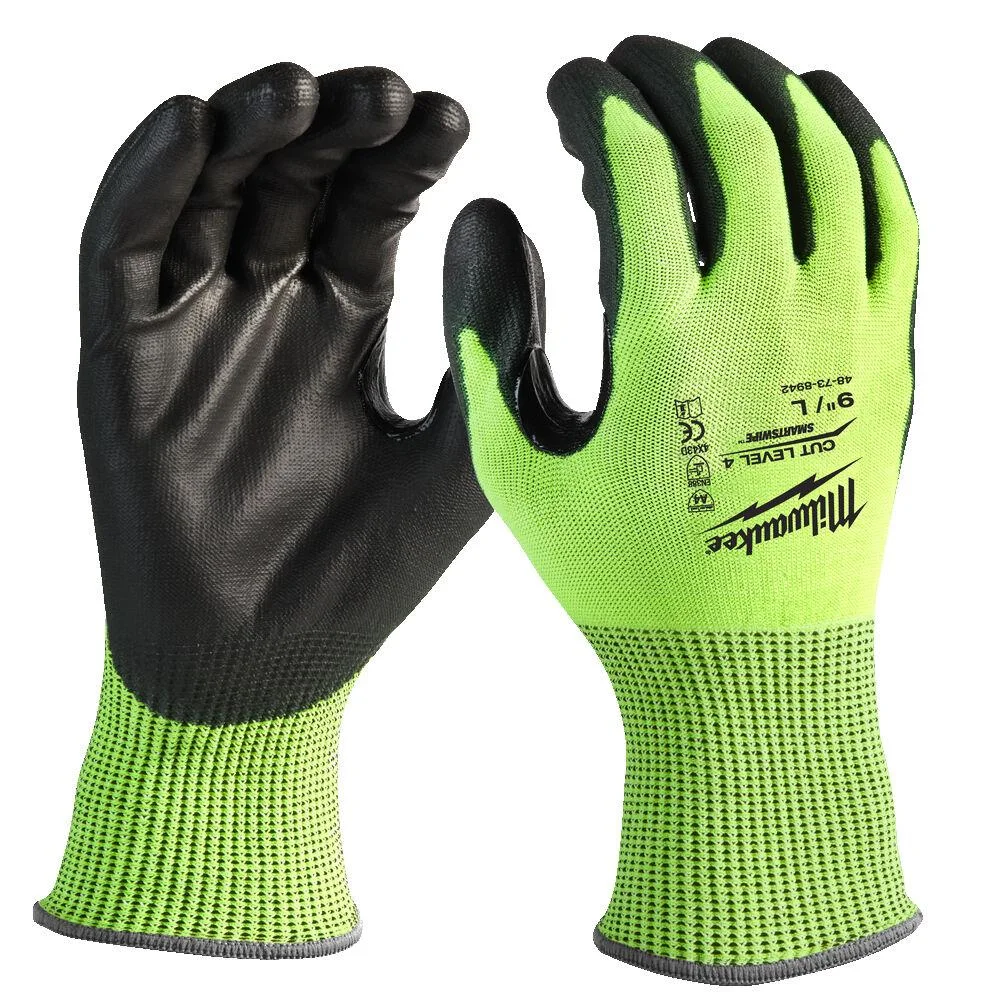 Milwaukee 4932479926 Skärskyddshandske PU doppad, CL4/D, Hi-Vis S/7