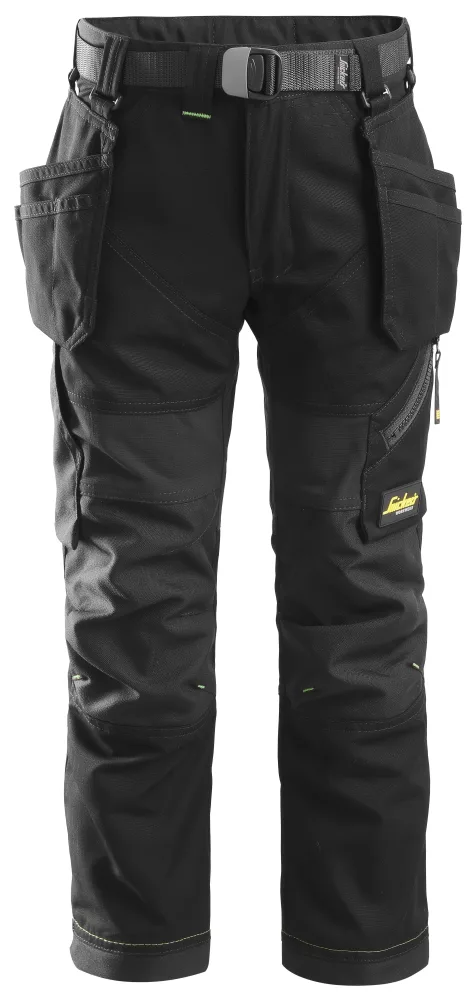 Snickers Workwear 7505 FlexiWork Arbetsbyxa för junior, svart 98