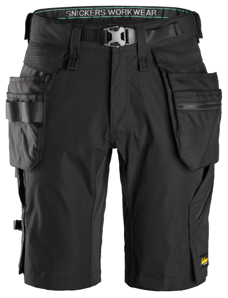 ARBETSSHORTS SNICKERS WORKWEAR AVTAGBARA HF, SVART STL 50