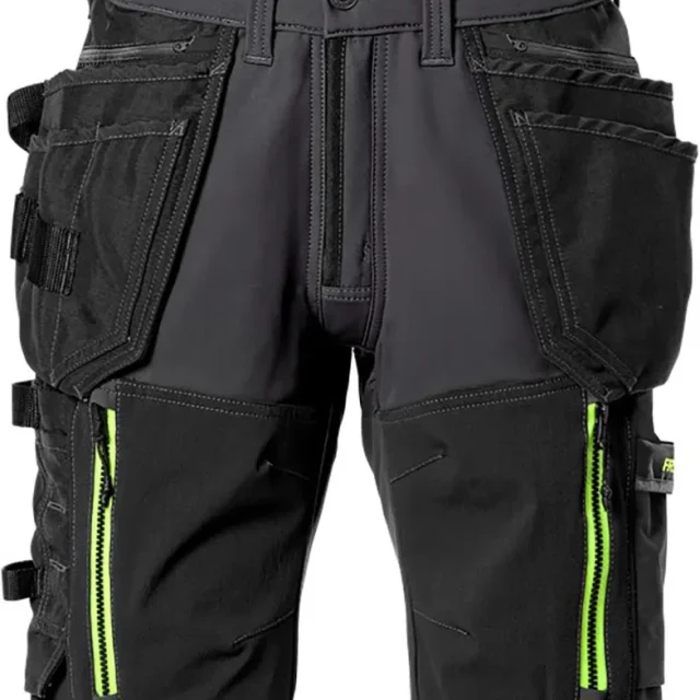 Fristads 2567 STP Arbetsshorts svart, gul C62