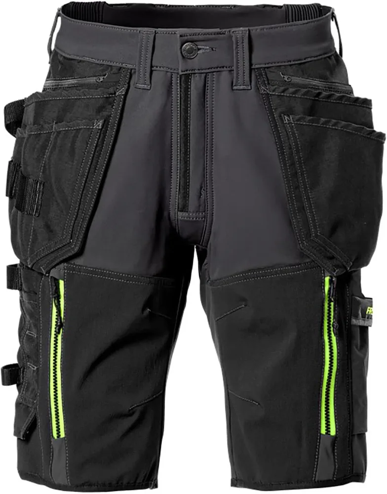 Fristads 2567 STP Arbetsshorts svart, gul C62