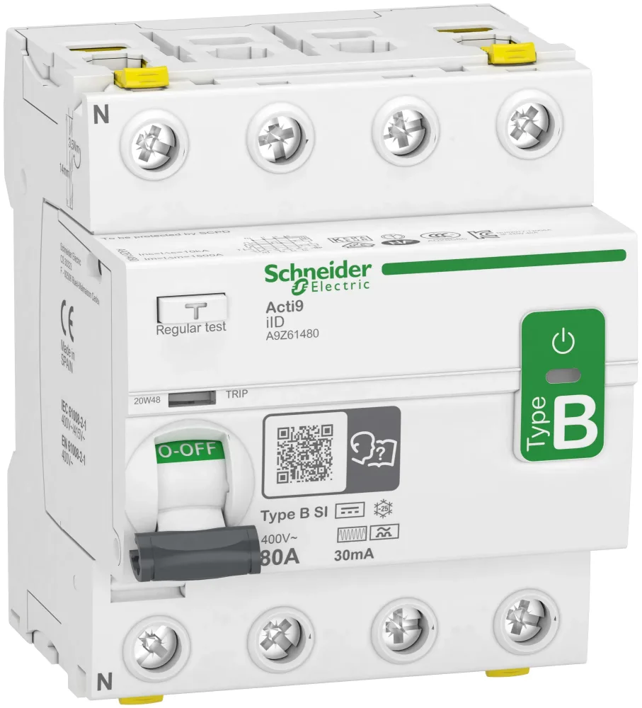 Schneider Electric Acti9 iID Jordfelsbrytare B-SI, 4-polig 40A, 500mA - Bild 2