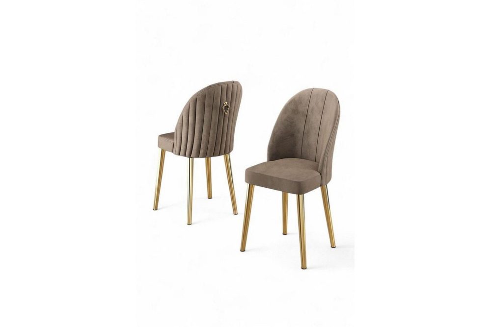 Matstol Orlen Cappuccino / guld
