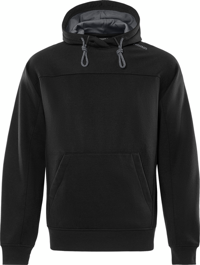 SWEATSHIRT FRISTADS 7551 GSM MED HUVA M, SVART/GRÅ
