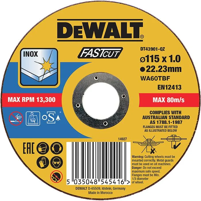 Dewalt DT43906 Kapskiva thin cutting 125 x 1,6 mm