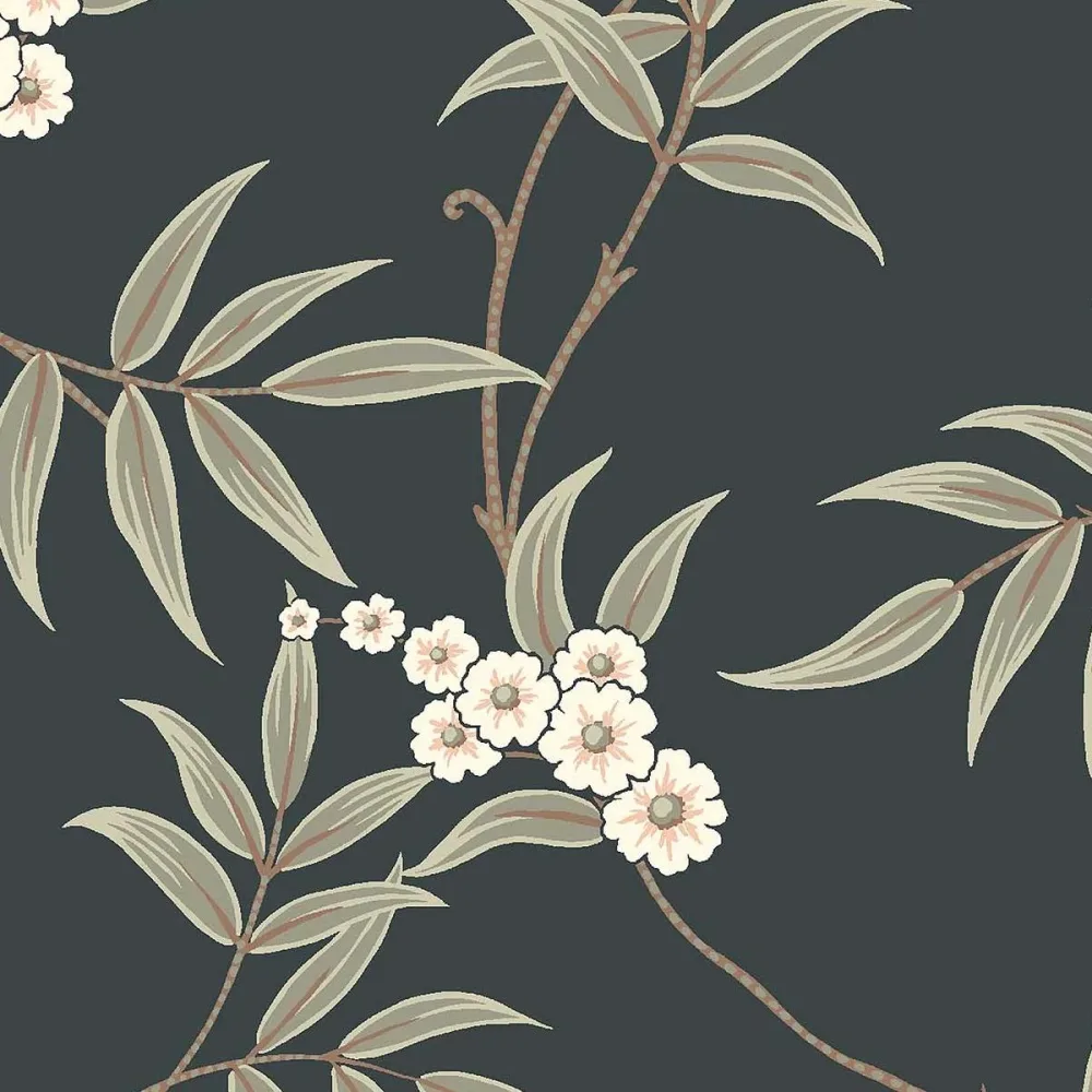 Tapet Adorn Floral Tree 7765 Svart Blommig
