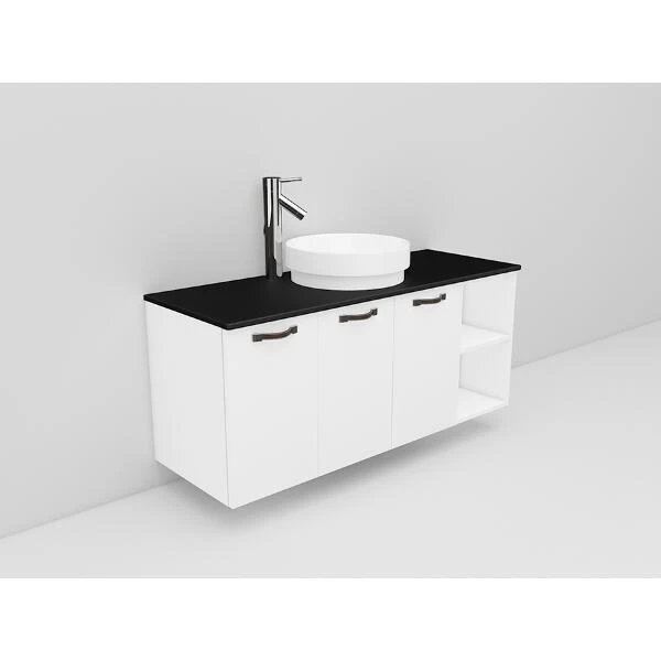Badrumsmöbel Flexline Modell 135 120cm, Vit, Slät | Stuvbutiken
