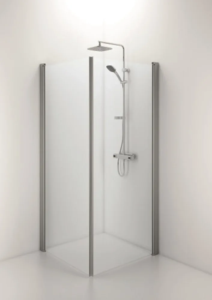 Contura Space SPNK 850 Duschvägg rak, borstad aluminium/klart glas