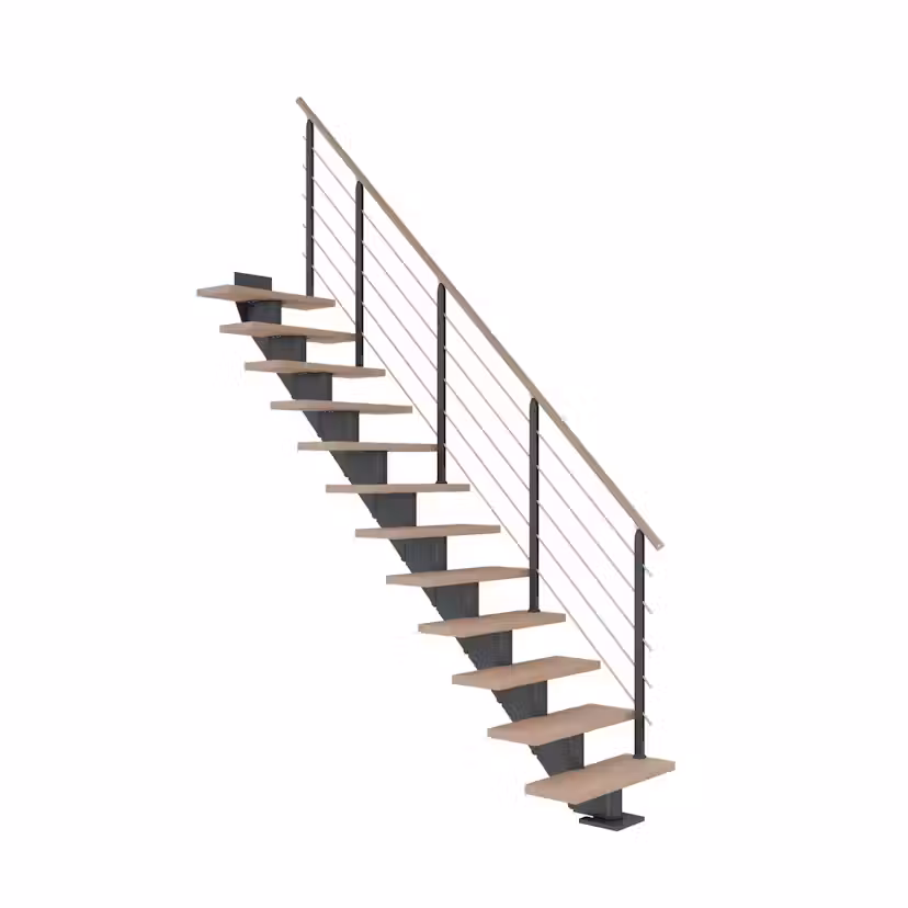 Spartrappa Dolle Hamburg Ek Vit Oljad Rak Design Antracit, LxB: 2230x890 mm