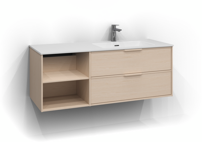 TVÄTTSTÄLLSSKÅP SVEDBERGS EPOS RELIEF ASK HÖ 2+0L ÖPP INTHT 120X45,3X45CM V