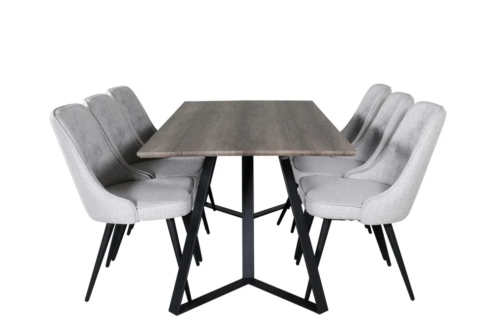 Marina Matgrupp 180 cm Rektangulär med 6 Velvet Deluxe stolar