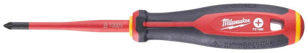 Milwaukee Tri-Lobe VDE Skruvmejsel 3-sidigt antirullhandtag PZ0 x 60 mm - Bild 2