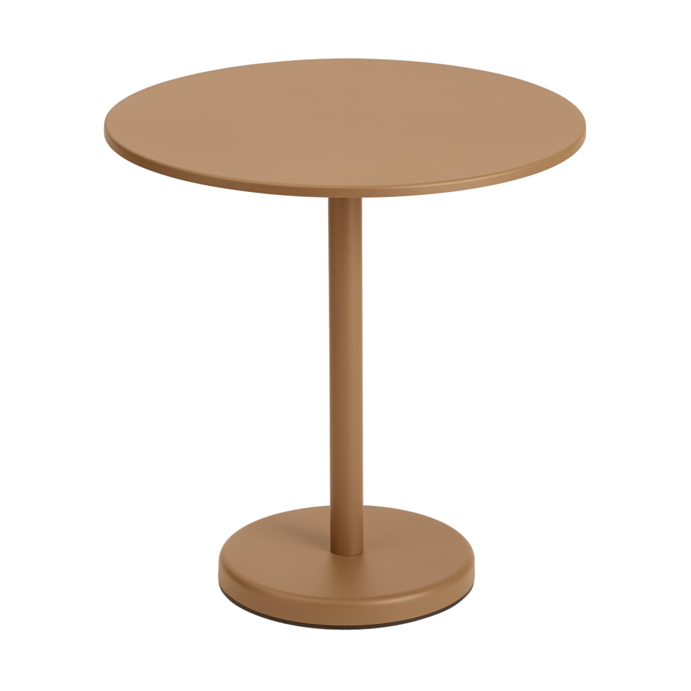 Linear steel café table V2 bord Ø70 cm Burnt orange