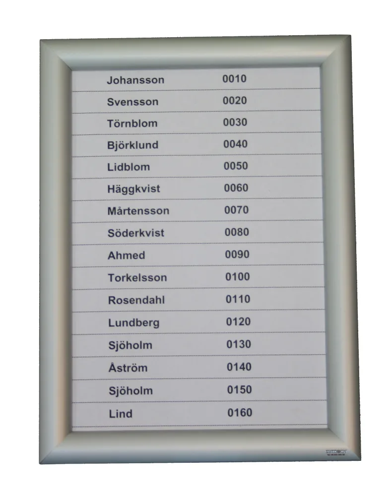 Swedsign Safesnap Portkodstavla aluminium 240 x 327 mm