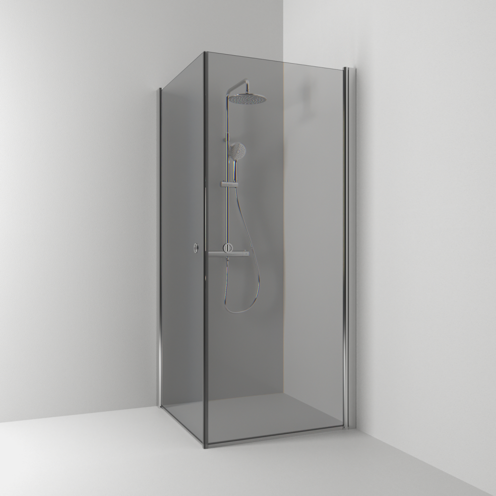 HÖRNDUSCH SVEDBERGS SKOGA RAK ALU BLANK RÖK INTHT 70X198X70CM