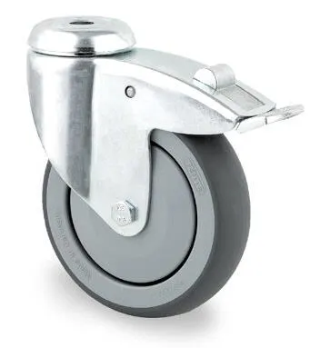 Tente 2477PJP100P30 Länkhjul termogummi, broms, centrumhål 11 mm 100 mm