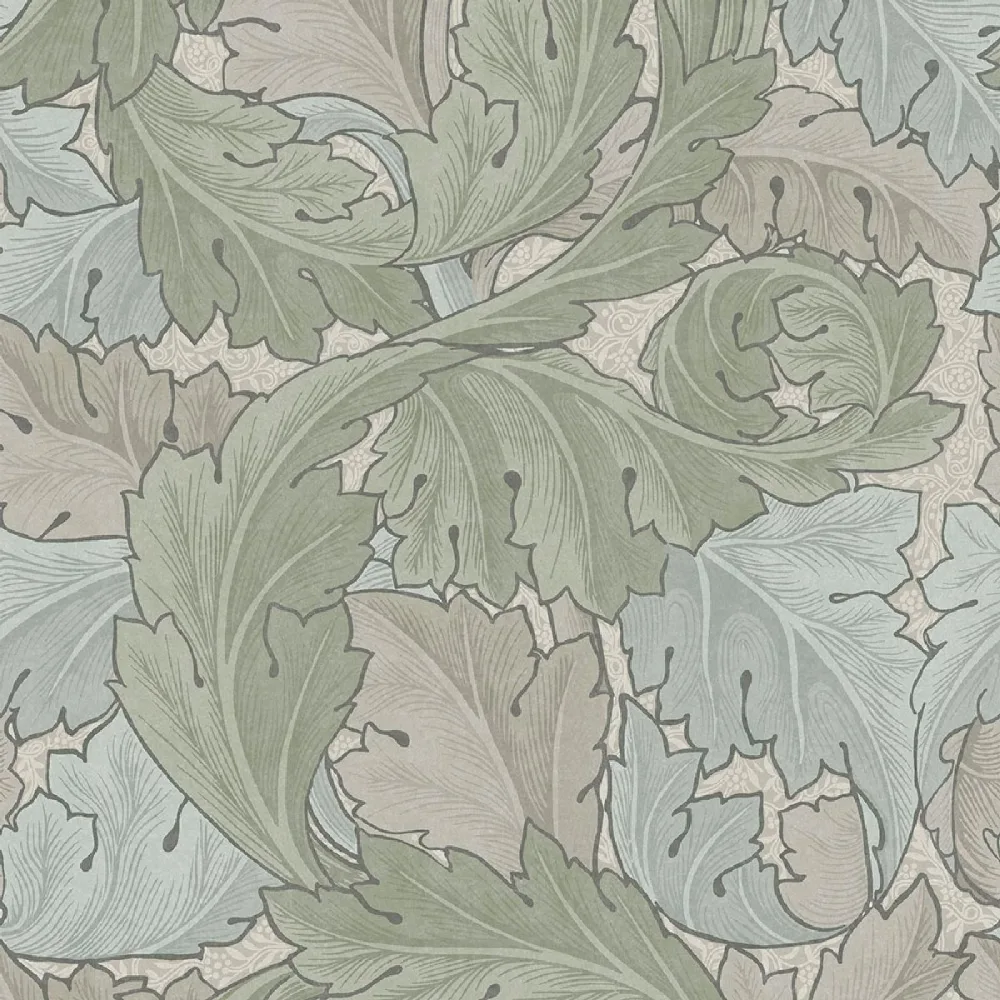 William Morris At Home Acanthus Sage & Duck Egg 124228 Grå Tapet | Stuvbutiken - Bild 2