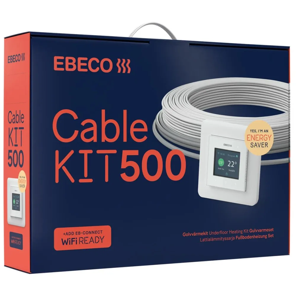 Ebeco Cable Kit 500 Golvvärmekit med värmekabel och termostat 31 m, 330 W