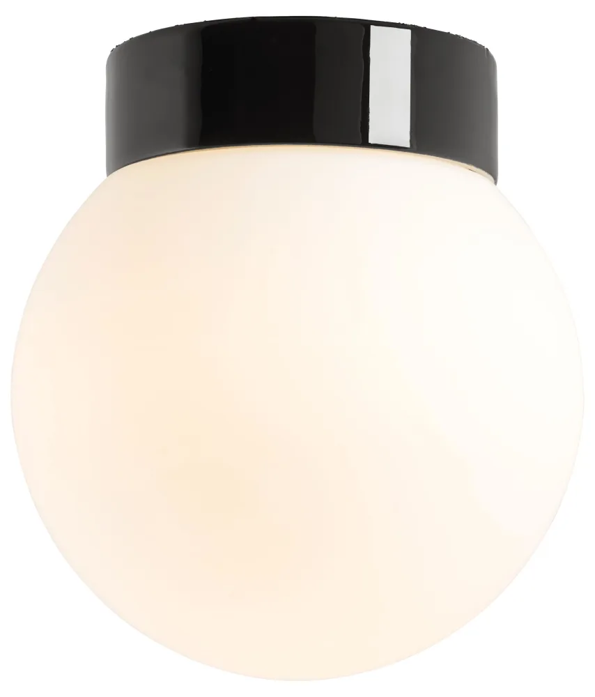 Ifö CLASSIC GLOBE 200 Takarmatur rak, IP44, E27 Matt svart - Bild 2